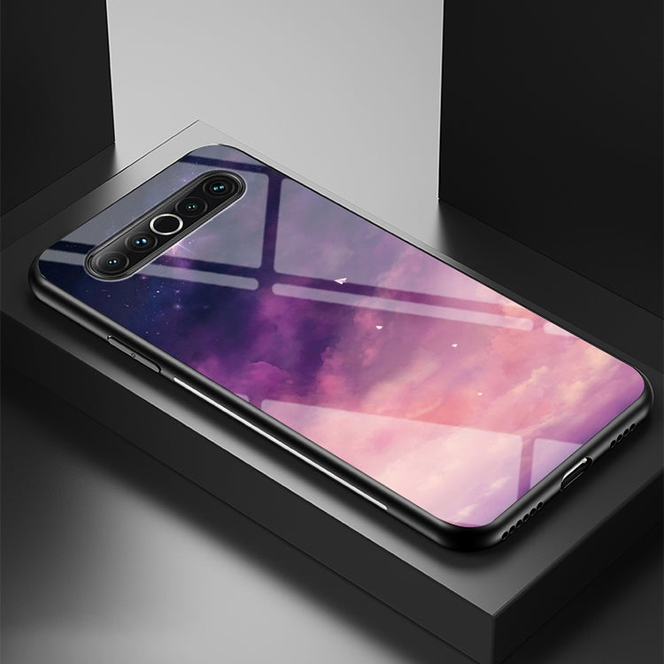 For Meizu 17 Starry Sky Painted Tempered Glass TPU Shockproof Protective Case