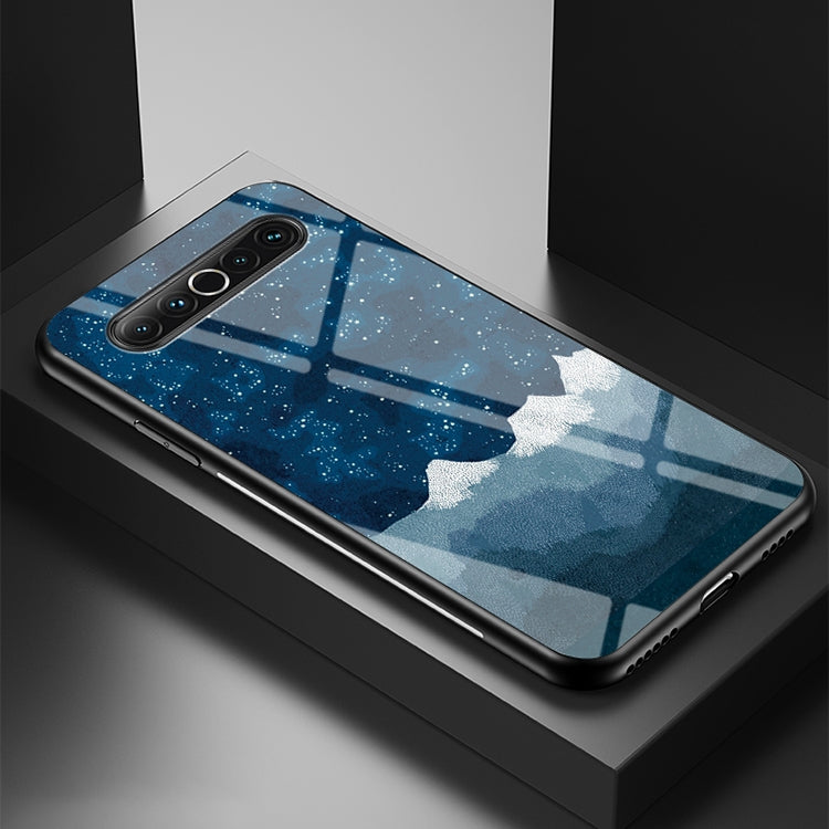 For Meizu 17 Starry Sky Painted Tempered Glass TPU Shockproof Protective Case