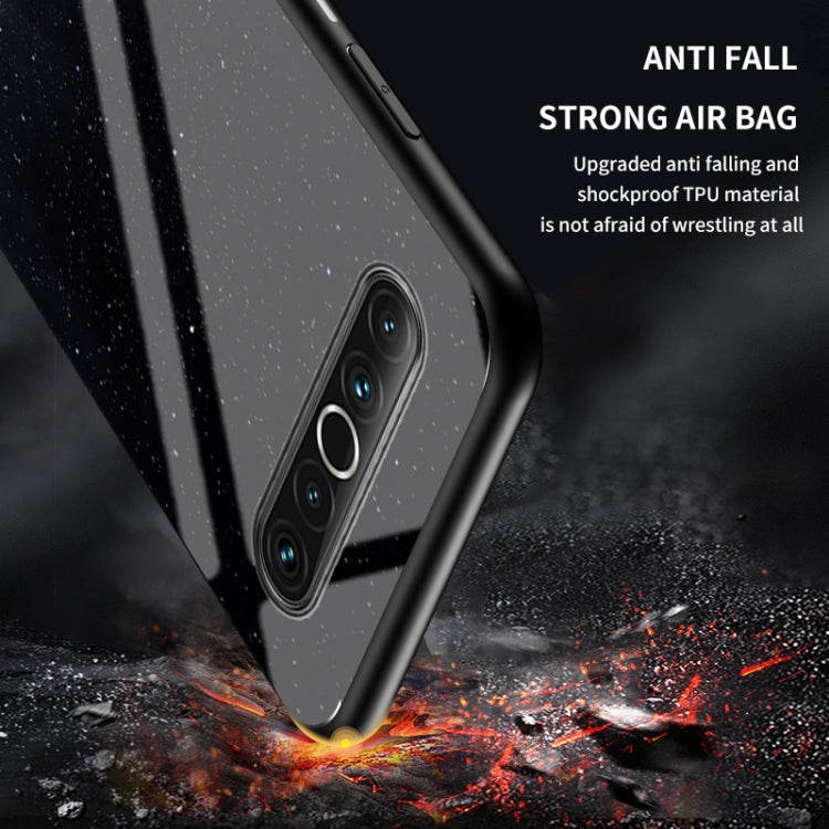 For Meizu 17 Starry Sky Painted Tempered Glass TPU Shockproof Protective Case