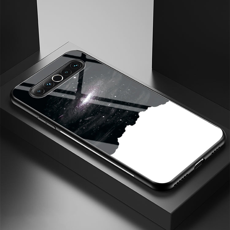For Meizu 17 Starry Sky Painted Tempered Glass TPU Shockproof Protective Case