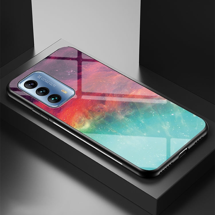 For Meizu 18 Starry Sky Painted Tempered Glass TPU Shockproof Protective Case