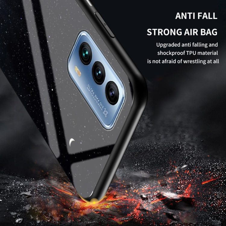 For Meizu 18 Starry Sky Painted Tempered Glass TPU Shockproof Protective Case