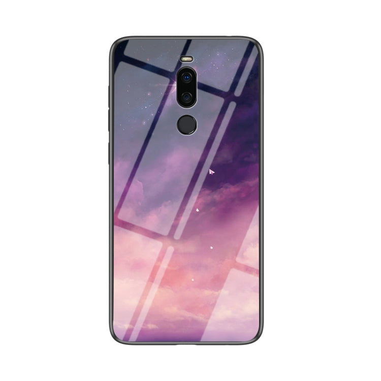 For Meizu X8 Starry Sky Painted Tempered Glass TPU Shockproof Protective Case