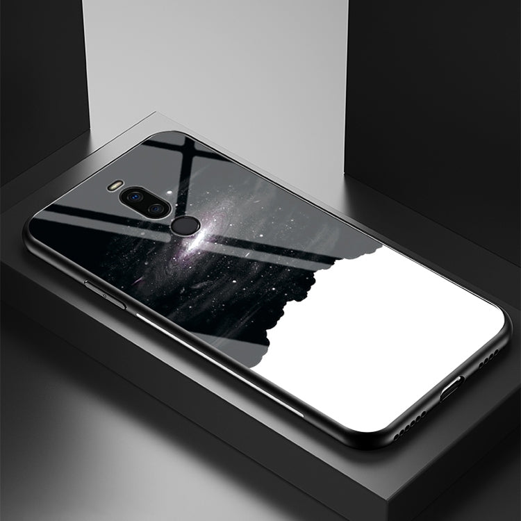 For Meizu X8 Starry Sky Painted Tempered Glass TPU Shockproof Protective Case