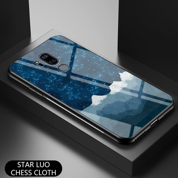 For LG G7 ThinQ Starry Sky Painted Tempered Glass TPU Shockproof Protective Case