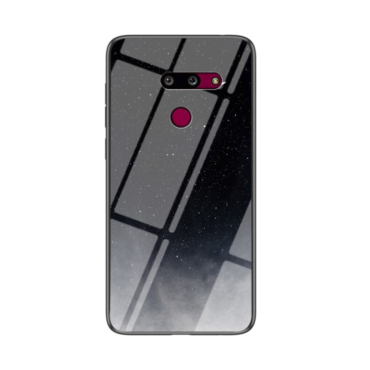 For LG G8 ThinQ Starry Sky Painted Tempered Glass TPU Shockproof Protective Case