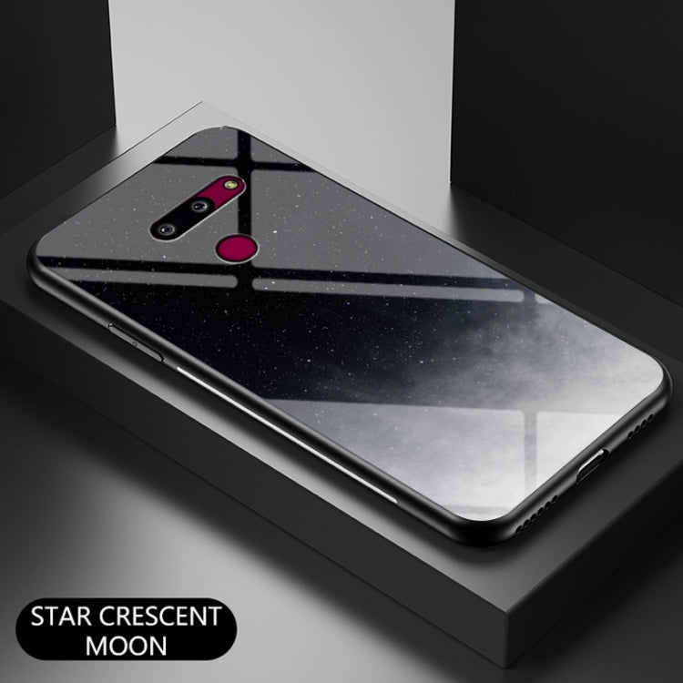 For LG G8 ThinQ Starry Sky Painted Tempered Glass TPU Shockproof Protective Case