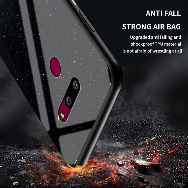 For LG G8 ThinQ Starry Sky Painted Tempered Glass TPU Shockproof Protective Case