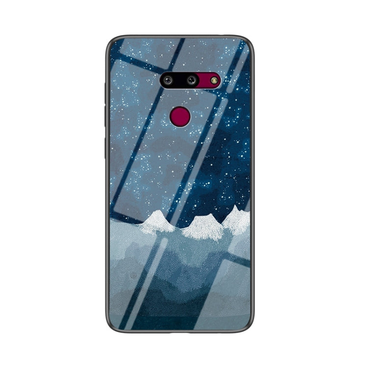 For LG G8 ThinQ Starry Sky Painted Tempered Glass TPU Shockproof Protective Case