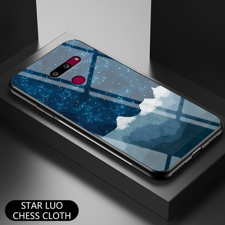 For LG G8 ThinQ Starry Sky Painted Tempered Glass TPU Shockproof Protective Case