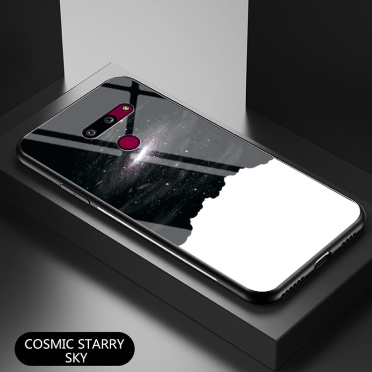 For LG G8 ThinQ Starry Sky Painted Tempered Glass TPU Shockproof Protective Case