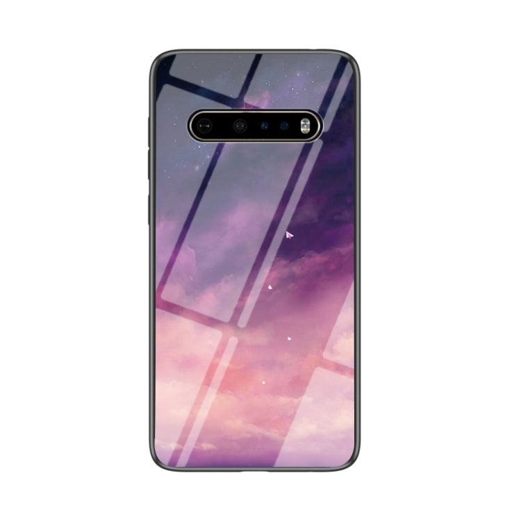 For LG V60 ThinQ 5G Starry Sky Painted Tempered Glass TPU Shockproof Protective Case