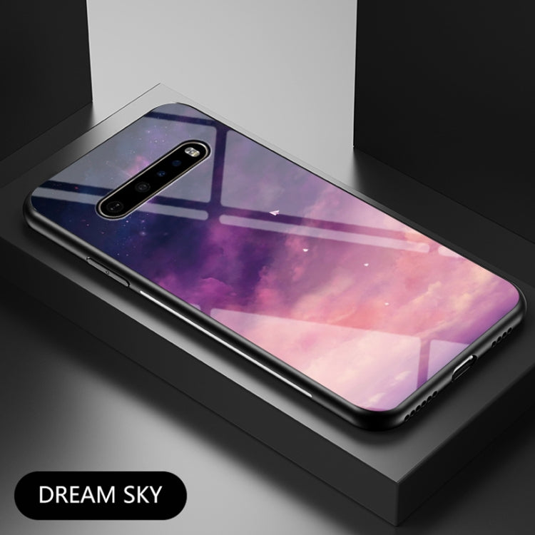 For LG V60 ThinQ 5G Starry Sky Painted Tempered Glass TPU Shockproof Protective Case