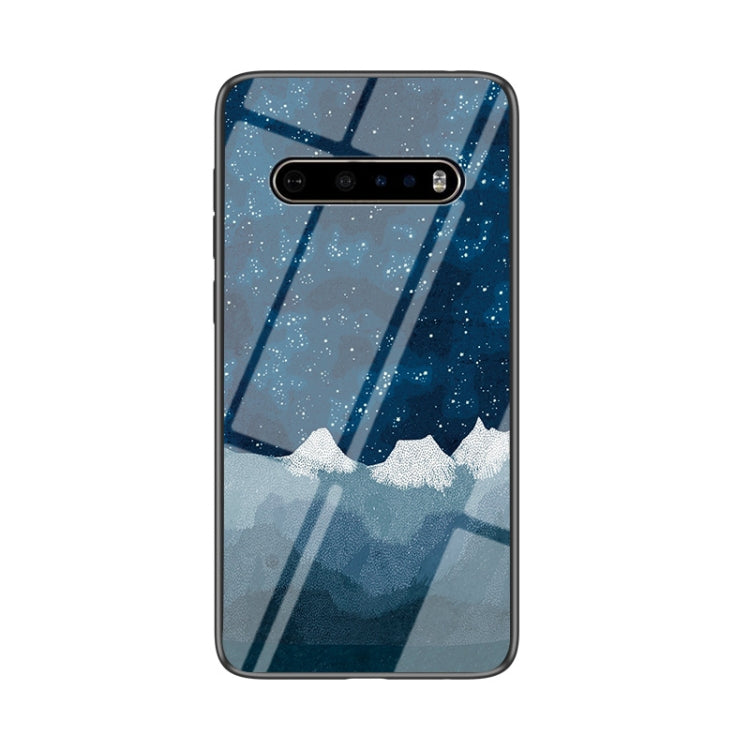 For LG V60 ThinQ 5G Starry Sky Painted Tempered Glass TPU Shockproof Protective Case