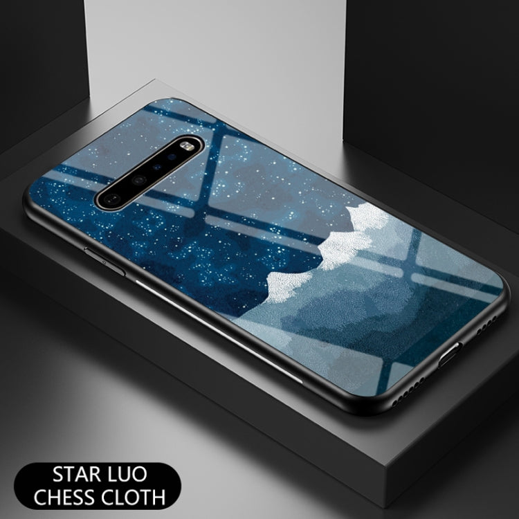 For LG V60 ThinQ 5G Starry Sky Painted Tempered Glass TPU Shockproof Protective Case