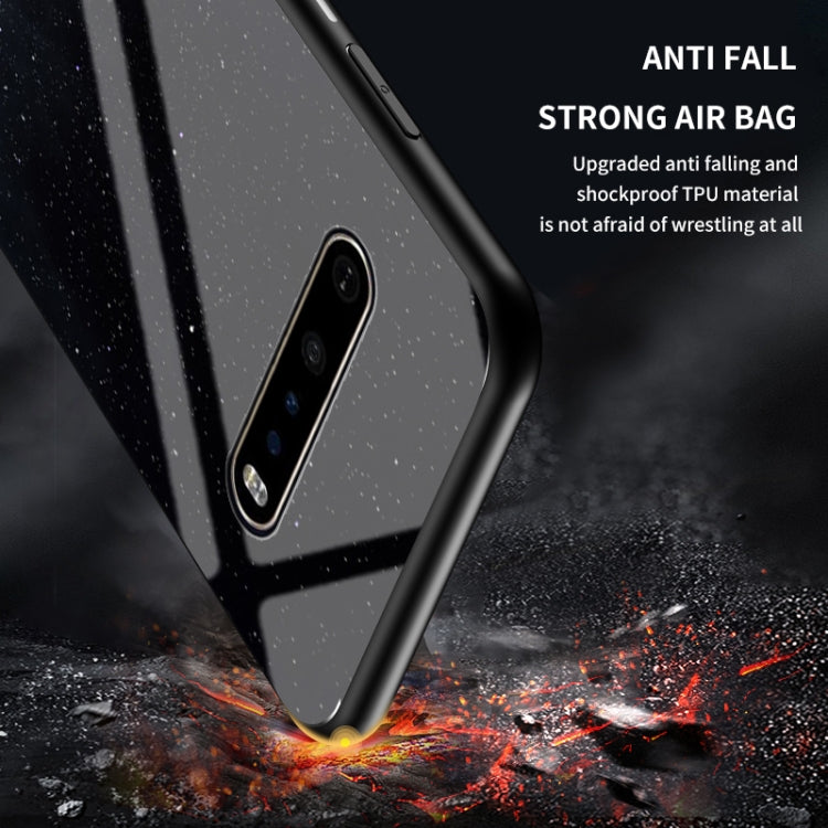 For LG V60 ThinQ 5G Starry Sky Painted Tempered Glass TPU Shockproof Protective Case