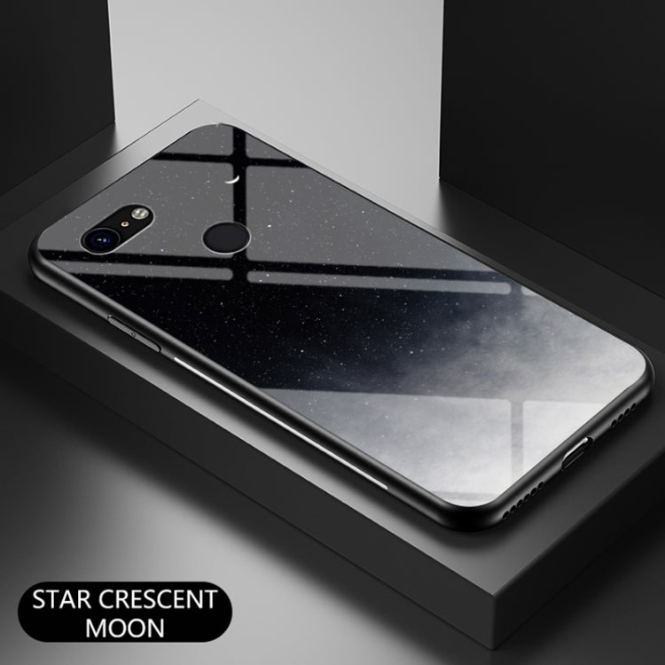 For Google Pixel 3 Starry Sky Painted Tempered Glass TPU Shockproof Protective Case