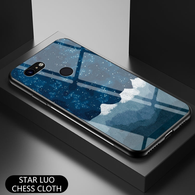 For Google Pixel 3 Starry Sky Painted Tempered Glass TPU Shockproof Protective Case