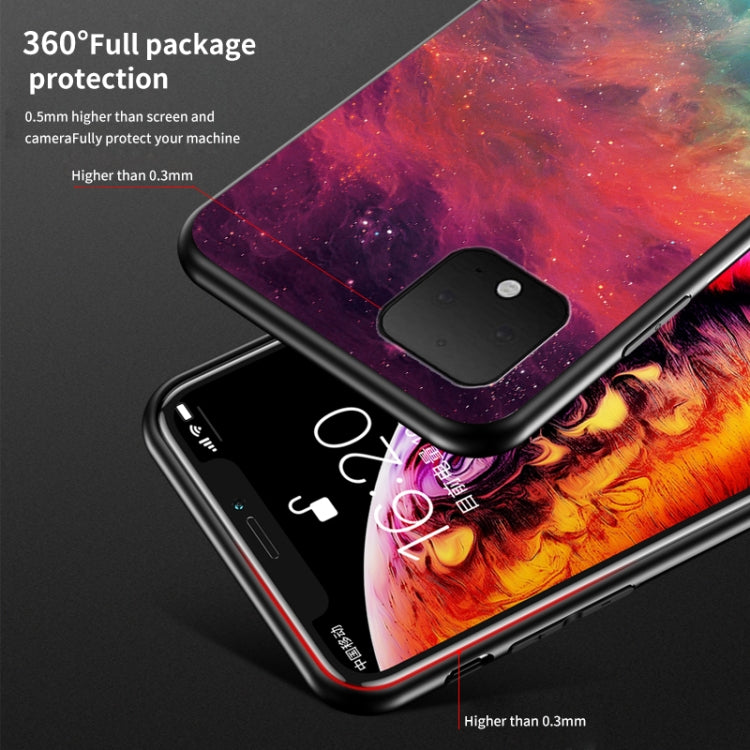 For Google Pixel 4 Starry Sky Painted Tempered Glass TPU Shockproof Protective Case