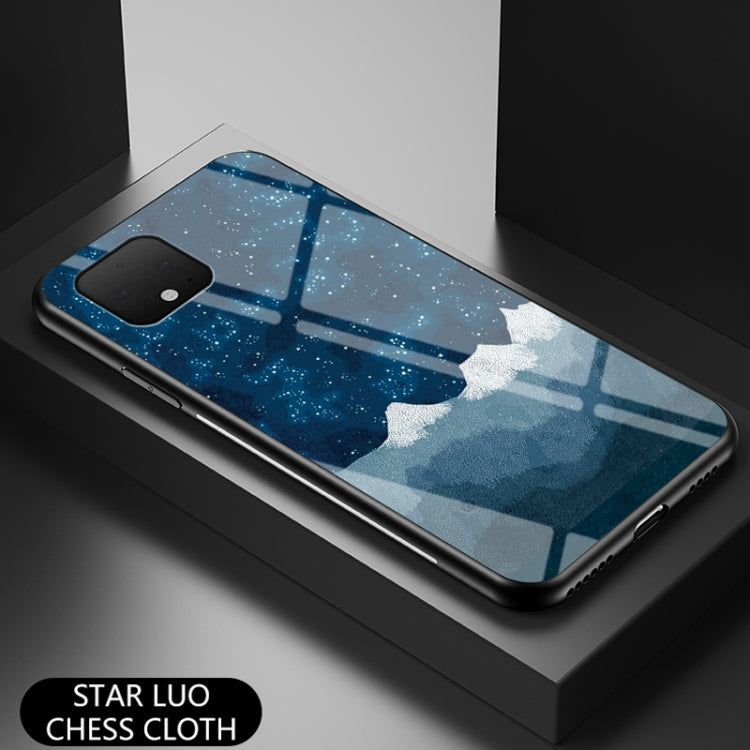 For Google Pixel 4 Starry Sky Painted Tempered Glass TPU Shockproof Protective Case