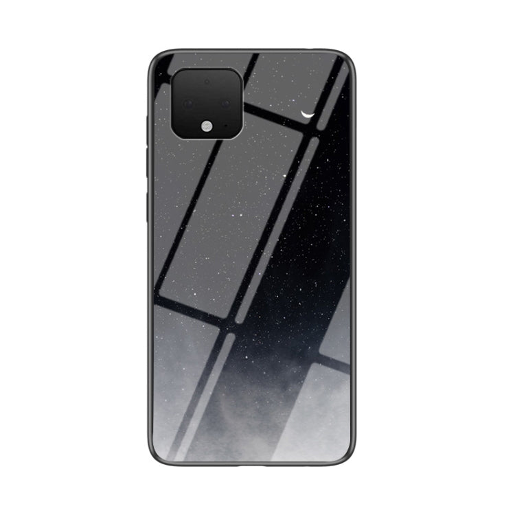 For Google Pixel 4 XL Starry Sky Painted Tempered Glass TPU Shockproof Protective Case