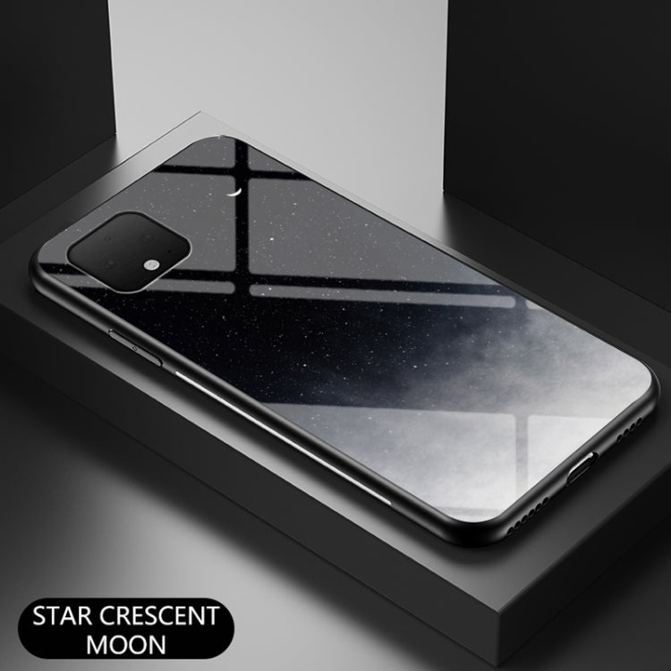 For Google Pixel 4 XL Starry Sky Painted Tempered Glass TPU Shockproof Protective Case