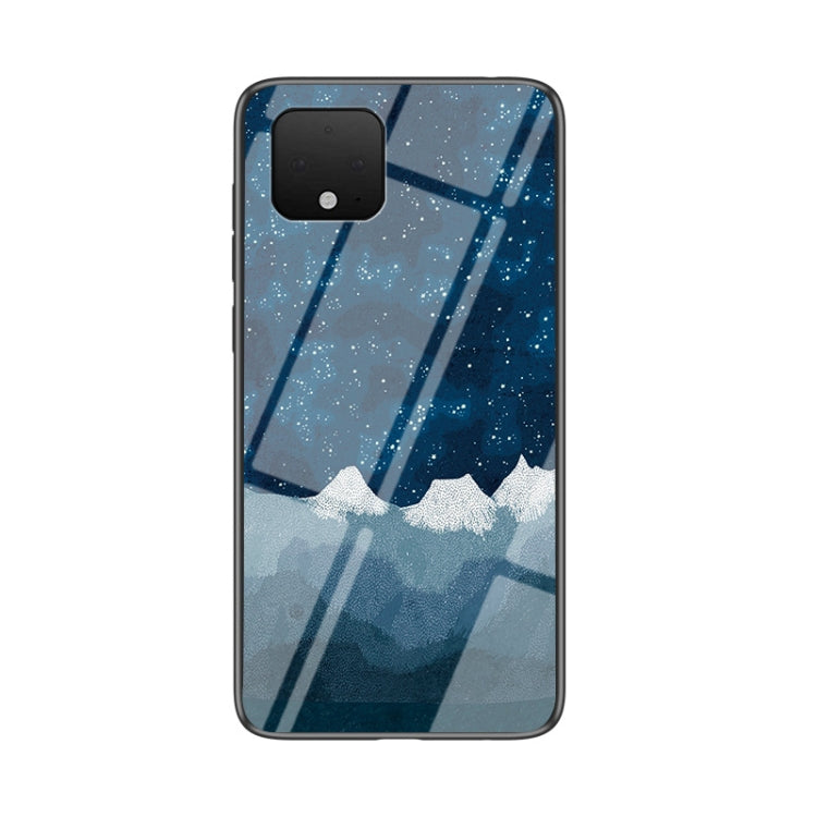 For Google Pixel 4 XL Starry Sky Painted Tempered Glass TPU Shockproof Protective Case