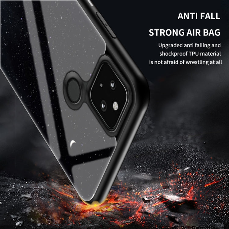 For Google Pixel 4a 5G Starry Sky Painted Tempered Glass TPU Shockproof Protective Case