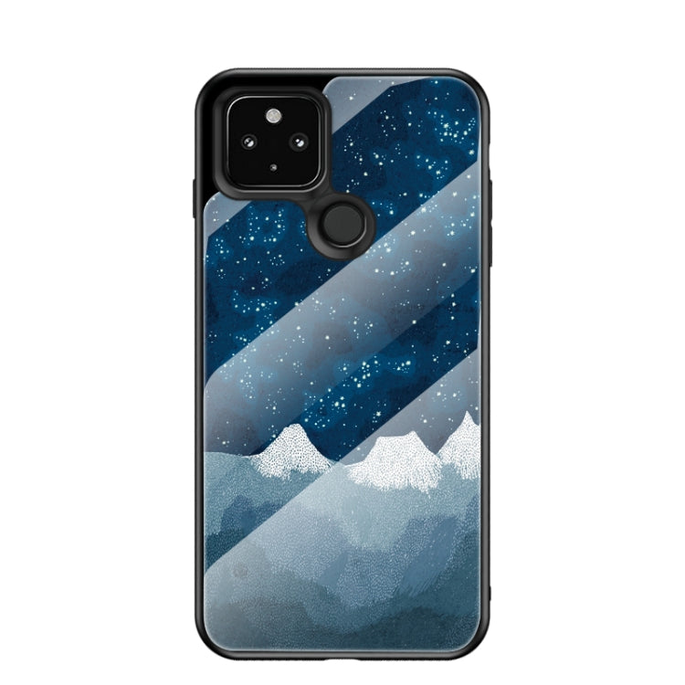 For Google Pixel 5 Starry Sky Painted Tempered Glass TPU Shockproof Protective Case