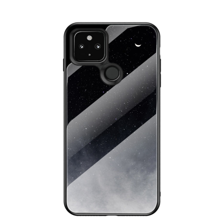 For Google Pixel 5 XL Starry Sky Painted Tempered Glass TPU Shockproof Protective Case