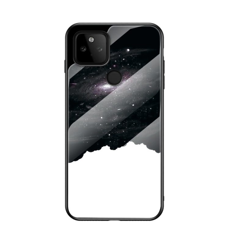For Google Pixel 5a 5G Starry Sky Painted Tempered Glass TPU Shockproof Protective Case