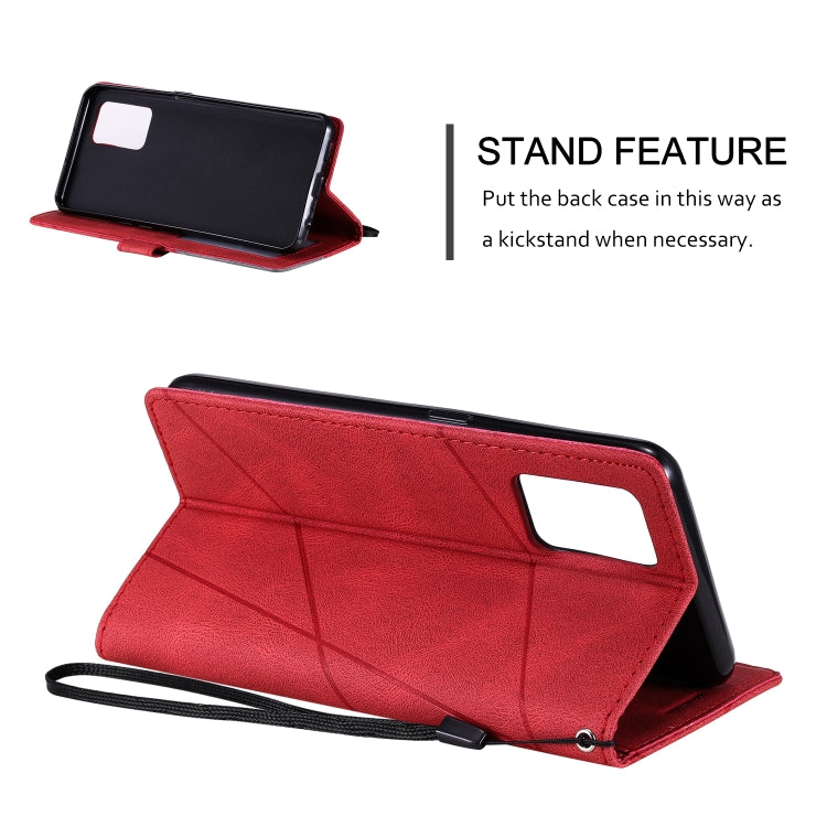 For OPPO A74 4G / F19 Skin Feel Splicing Horizontal Flip Leather Case with Holder & Card Slots & Wallet & Photo Frame