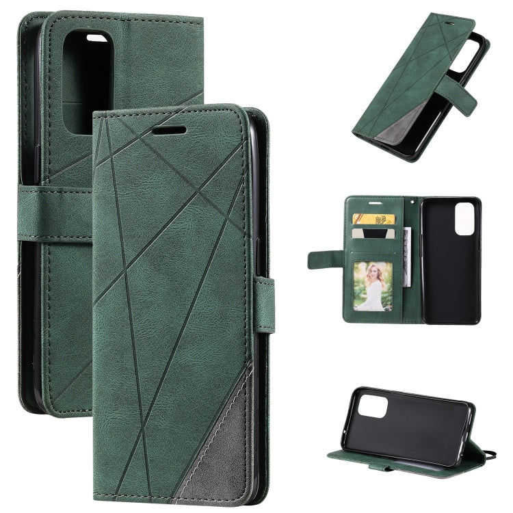 For OPPO Reno5 5G Skin Feel Splicing Horizontal Flip Leather Case with Holder & Card Slots & Wallet & Photo Frame
