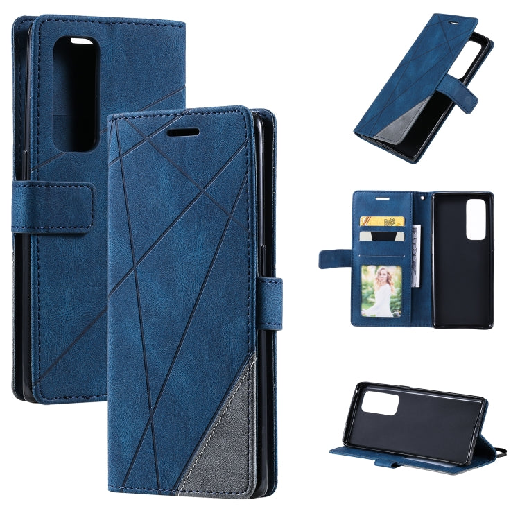 For OPPO Reno5 Pro+ 5G Skin Feel Splicing Horizontal Flip Leather Case with Holder & Card Slots & Wallet & Photo Frame