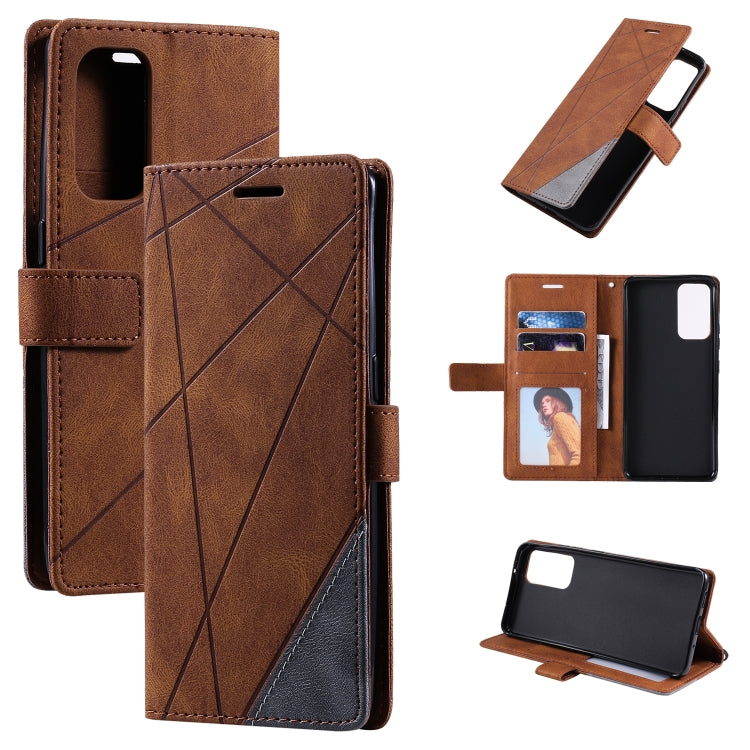 For OPPO Reno6 5G Skin Feel Splicing Horizontal Flip Leather Case with Holder & Card Slots & Wallet & Photo Frame