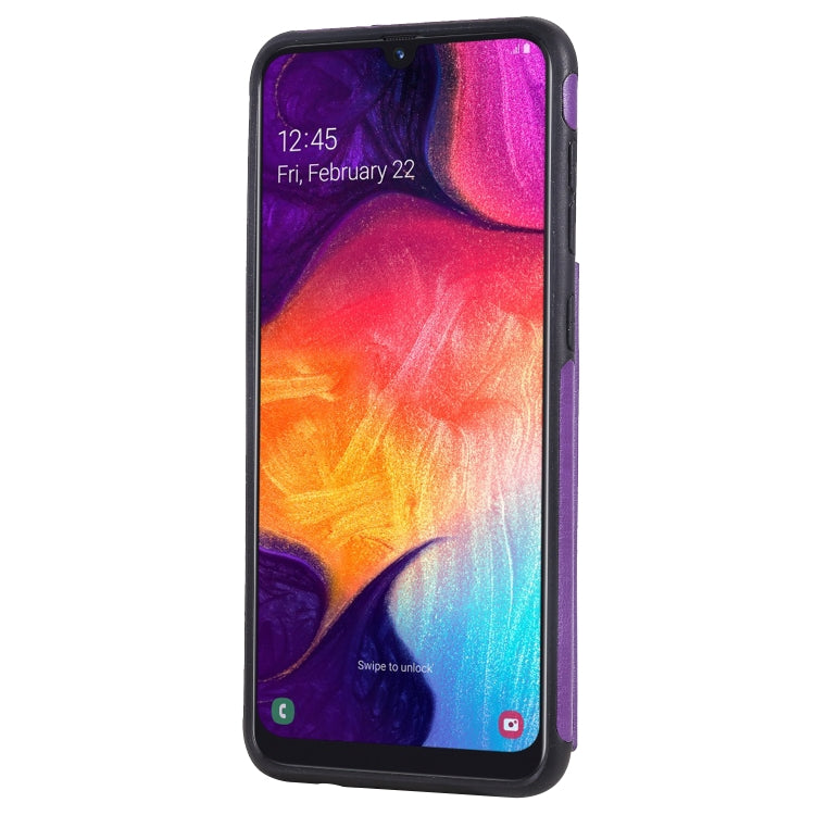 For Galaxy A50 Solid Color Double Buckle Zipper Shockproof Protective Case