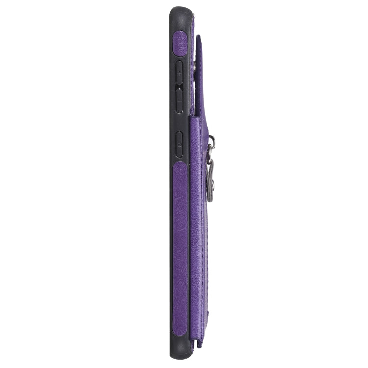 For Galaxy A50 Solid Color Double Buckle Zipper Shockproof Protective Case