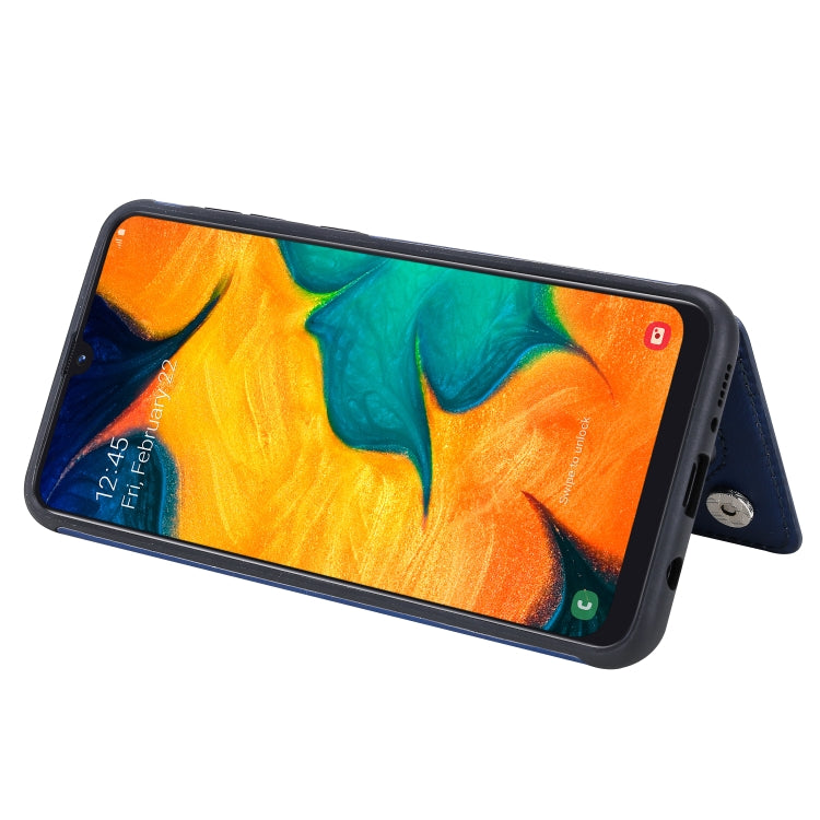 For Galaxy A50 Solid Color Double Buckle Zipper Shockproof Protective Case