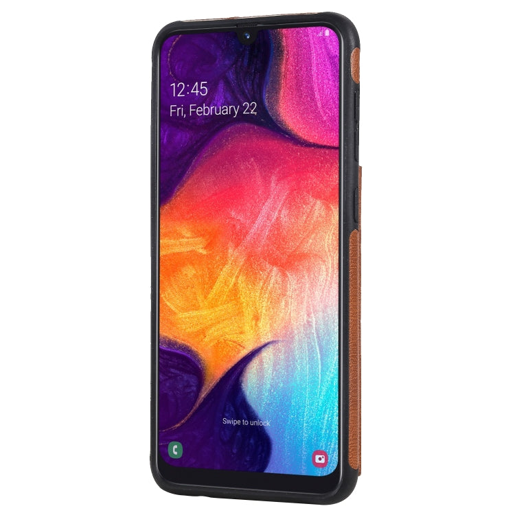 For Galaxy A50 Solid Color Double Buckle Zipper Shockproof Protective Case