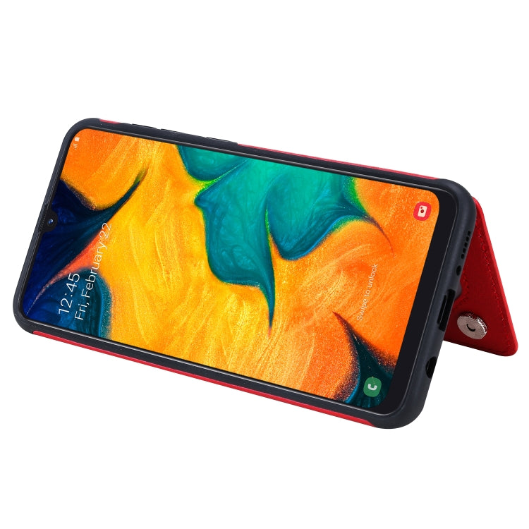 For Galaxy A50 Solid Color Double Buckle Zipper Shockproof Protective Case