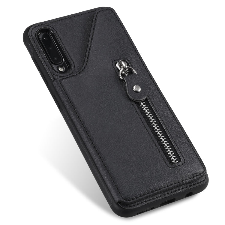 For Galaxy A50 Solid Color Double Buckle Zipper Shockproof Protective Case