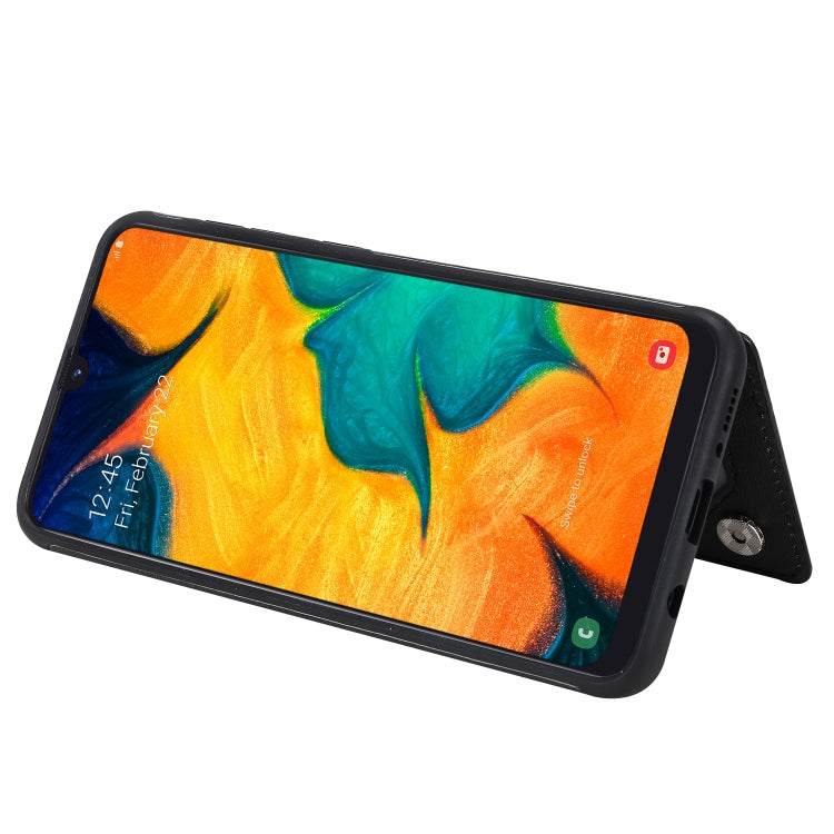 For Galaxy A50 Solid Color Double Buckle Zipper Shockproof Protective Case