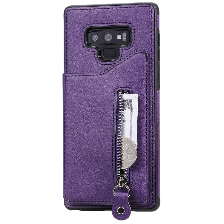 For Galaxy Note9 Solid Color Double Buckle Zipper Shockproof Protective Case