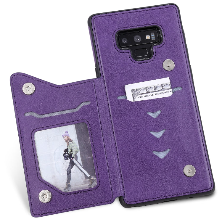 For Galaxy Note9 Solid Color Double Buckle Zipper Shockproof Protective Case