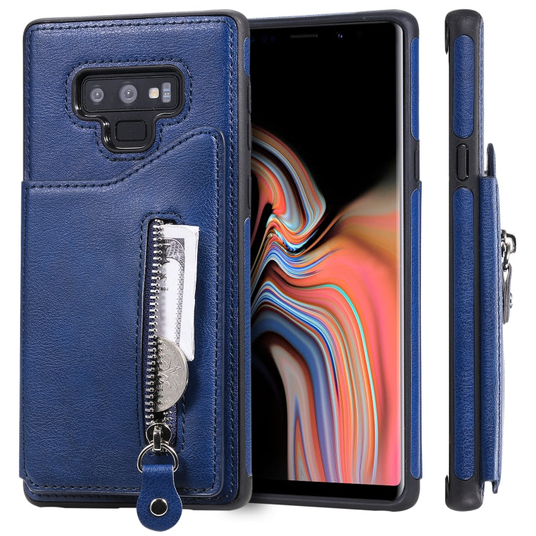 For Galaxy Note9 Solid Color Double Buckle Zipper Shockproof Protective Case