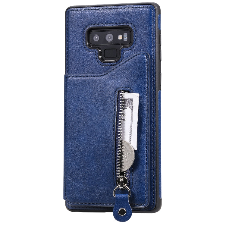 For Galaxy Note9 Solid Color Double Buckle Zipper Shockproof Protective Case