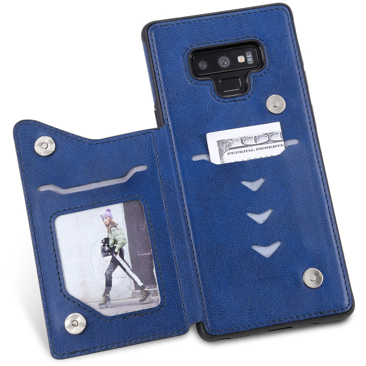 For Galaxy Note9 Solid Color Double Buckle Zipper Shockproof Protective Case