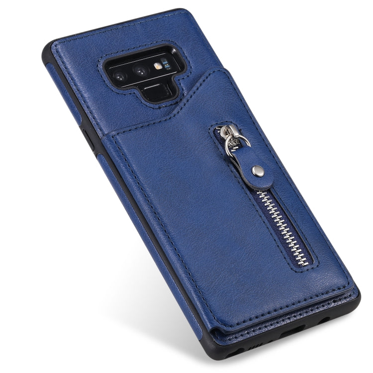 For Galaxy Note9 Solid Color Double Buckle Zipper Shockproof Protective Case
