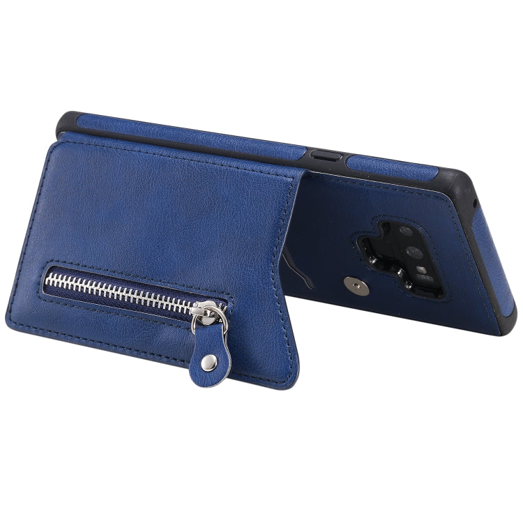 For Galaxy Note9 Solid Color Double Buckle Zipper Shockproof Protective Case