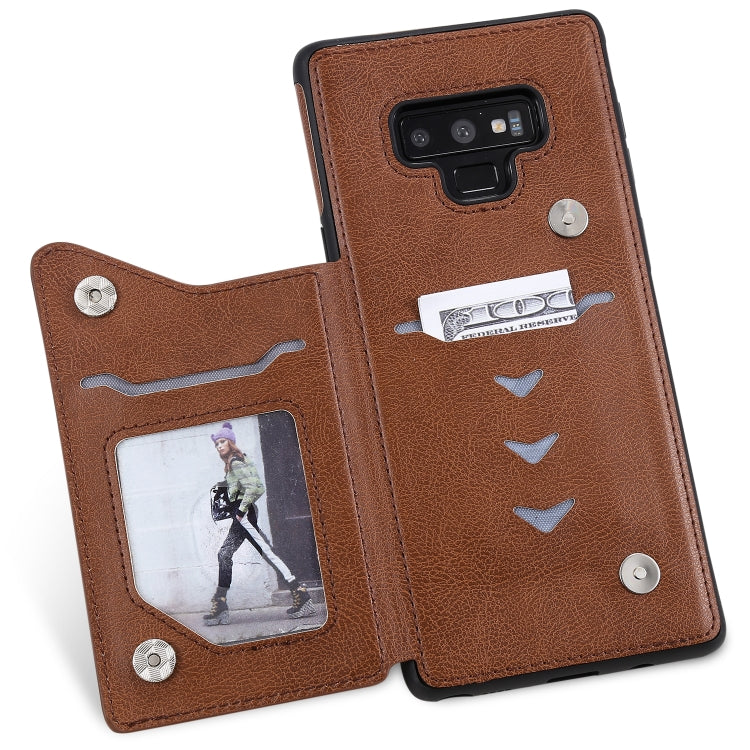 For Galaxy Note9 Solid Color Double Buckle Zipper Shockproof Protective Case